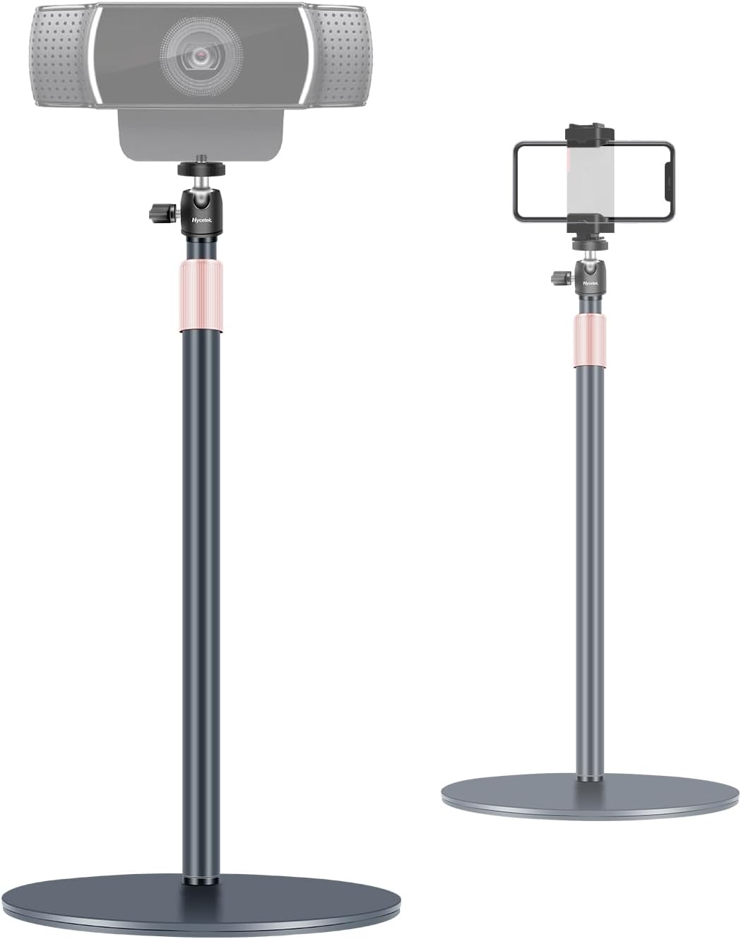 Nycetek Webcam Stand, Light Stand Tripod with 360° Rotatable Ballhead for DSLR Camera, Ring Light, Webcam, Desktop Tripod for Video Recording, Shooting, Game Streaming, YouTube