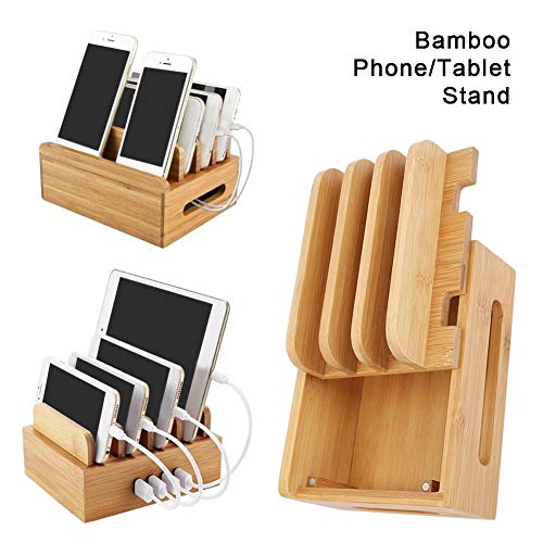 Support multi-appareils en bambou de qualité supérieure pour bureau - 3