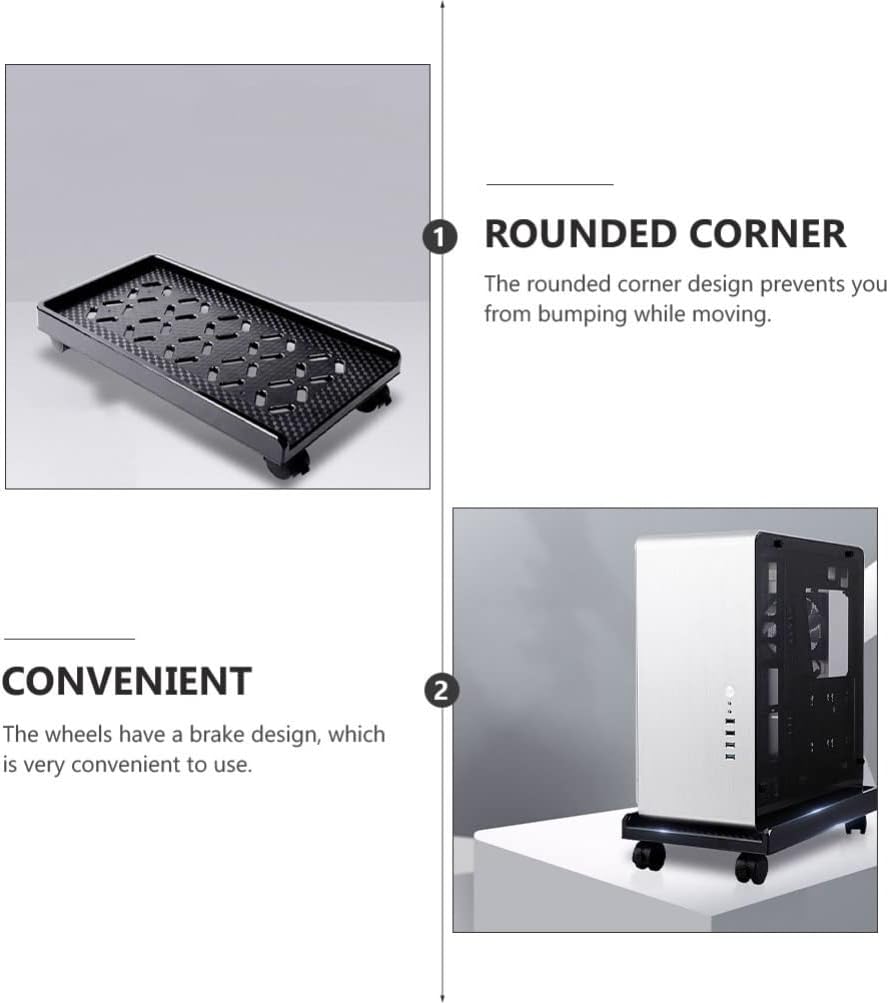 Mobestech Computer Cart Computer Tower Stand Mobile CPU Holder Stand with 4 Caster Wheels Desktop Under Desk PC Floor CPU Floor for Home Use and Office Tower