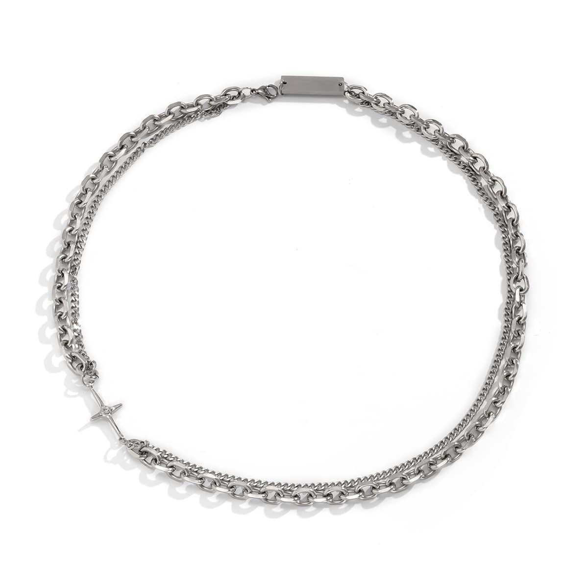 Aaishwarya Mutilayer Chunky Cross Pendant Silver Gothic Look Neckchain Alloy for Men. (B0BQCB1VZZ) Amazon Price History, Amazon Price Tracker