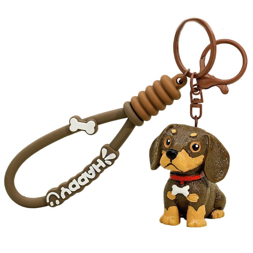 Ymxygz Resin Dachshund Keychain, Dachshund Keychain Bag Charm Dog Lovers Backpack Pendant Cute Puppy Dog Charm Gifts for Women Men