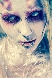 Funnylens Kolorowe soczewki kontaktowe Blind White Mentalist FAST, 2 szt. kompletnie białe, miękkie 12 miesięcy, soczewek bez mocy + pojemnika - Halloween, karnawał, noc z fazą