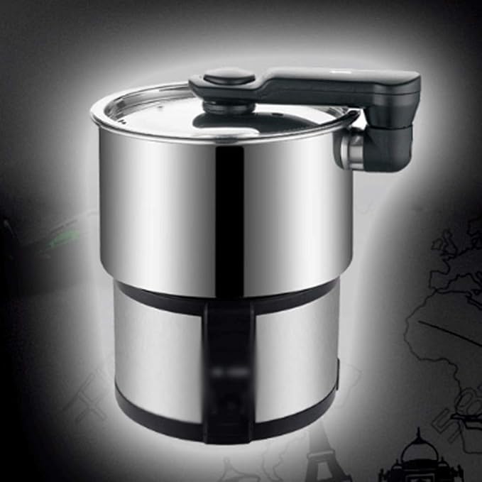 Olla eléctrica de acero inoxidable, diseño simple, mango plegable miniatura 3