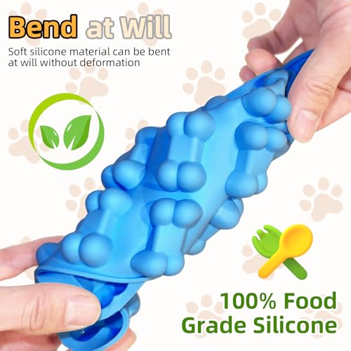 Backmatte Hundekekse, 6 Stück Hundeleckerli Silikonform, Backmatten Für Hundeleckerlies Mit Bürste Und Schaber, Bpa-Frei, Antihaftbeschichtung, Für Diy Hundeleckerlis, Schokolade, Kekse, Eiswürfel