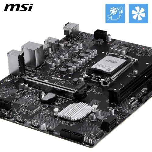 Image of MSI PRO H810M-E Motherboard, mATX - Supports Intel Core Ultra Processors (Series 2), LGA 1851 - DDR5 Memory Boost (6400 MT /s MAX), PCIe 5.0 x16, M.2 Gen4, 2.5G LAN