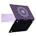 HDE MacBook Air 13" Case Mandala Pattern Designer Hard Shell Rubber Coated Plastic Cover with Keyboard Skin Fits Models A1369 / A1466 (Purple and Teal)