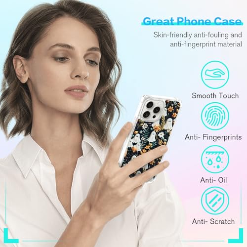 Onemiliayears Clear Cute Small Spooky Halloween Ghost Phone Case, Flower Ghost iPhone 15 Pro Case, for Teen Girls and Boys, Women and Men(iPhone 15 Pro ) by Onemiliayears - Used condition - Image 4