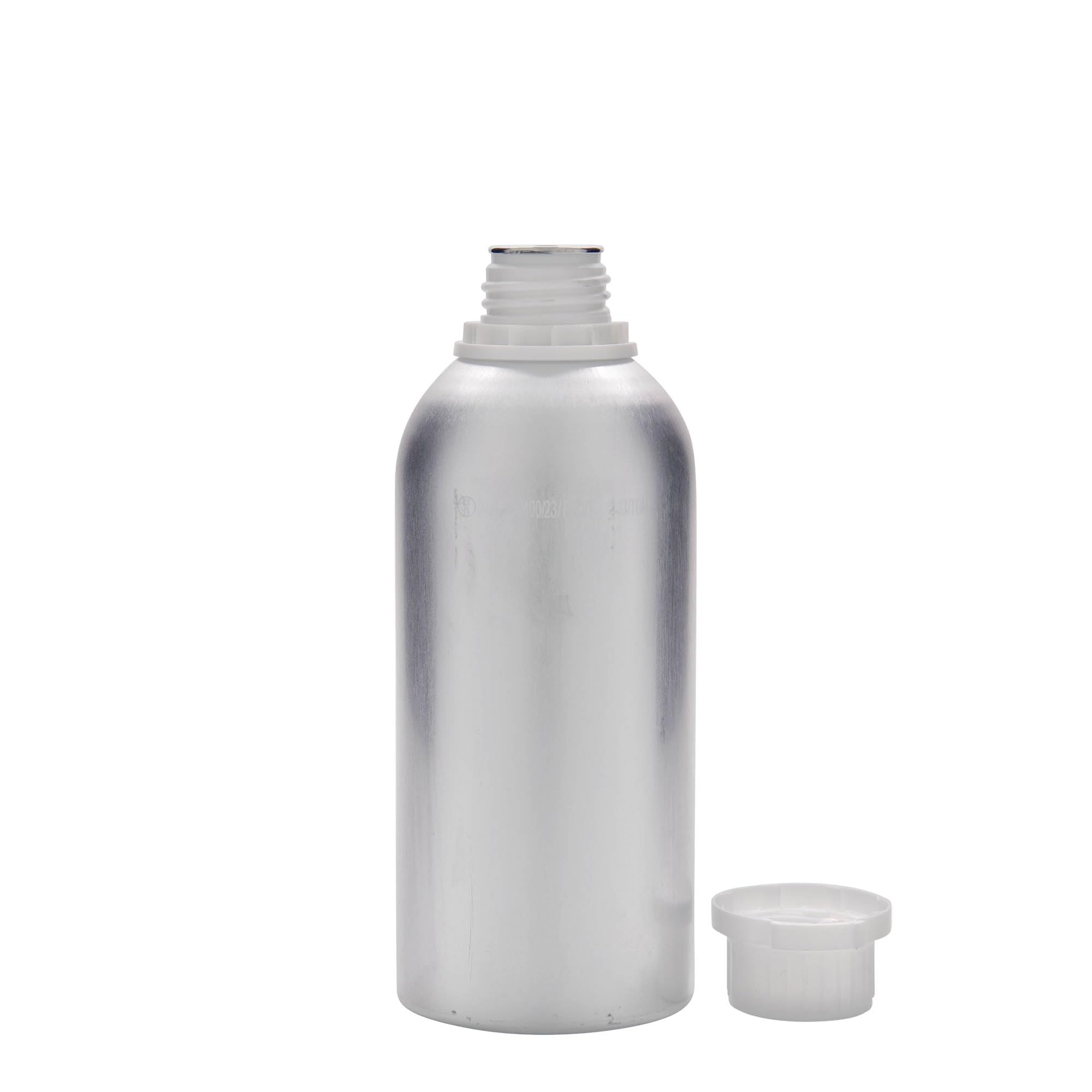 6er Set Aluminiumflaschen 625 ml silber rund mit Schraubverschluss