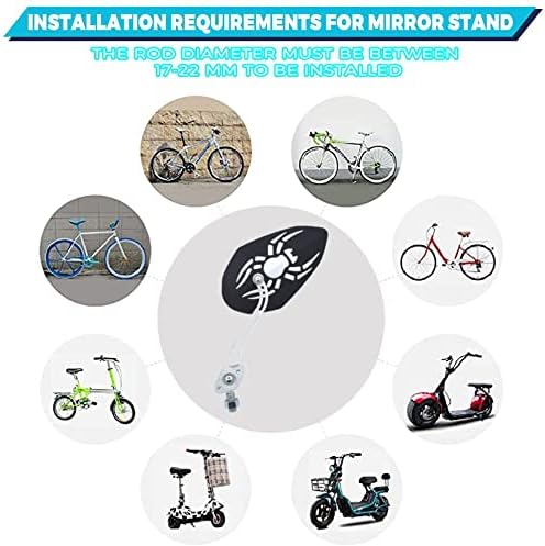 Miniatura 6 de Espejos de bicicleta Espejo retrovisor para manillar, espejo lateral de bicicleta de montaje en extremo ajustable para manillar, espejos de ciclismo