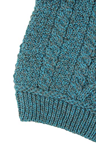 Aran Crafts Kids Shawl Neck Sweater, 100% Merino Wool, Made in Ireland, SH5237-2/3-PEA, Peacock, 2 Years - Image 3