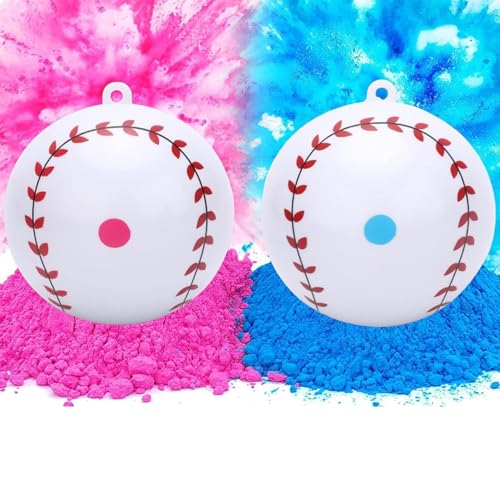 CurcKua 2 Pelotas de béisbol con Polvo para revelar el género, de 7, 6 cm, a Prueba derrames, para sorprender a tu bebé,...
