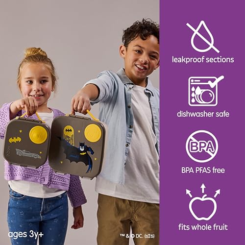 Miniatura 3 de B.Box Batman By Mini Fiambrera Para Niños Con Compartimentos, Caja Bento, 3 Compartimentos 2 A Prueba De Fugas , Fiambrera Para Platos Y Aperitivos, Espacio Para Fruta Entera, Sin Bpa