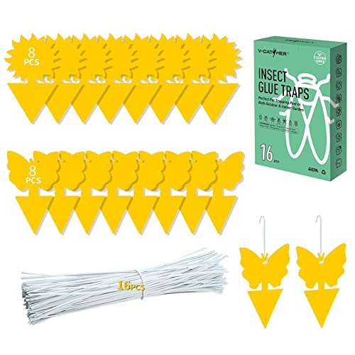 V-CATCHER Fruchtfliegenfalle Fruchtfliegenvernichter, Gelbe Klebefallen...