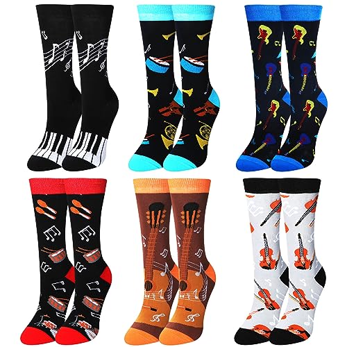 6 Pairs Funny Hockey Soccer Softball Golf Volleyball Baseball Socks Novelty Sports Sock Birthday Gift for Christmas