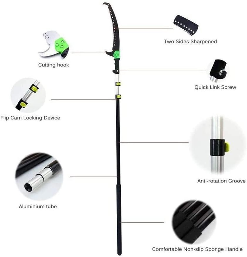 Telescopic Pruning Saw，18ft/5.4m Extendable Telescoping Landscaping Pole Saw Used for Pruning and Trimming Branches and Leaves High-altitude Fruit Tree Branch Saw Gardening Tool