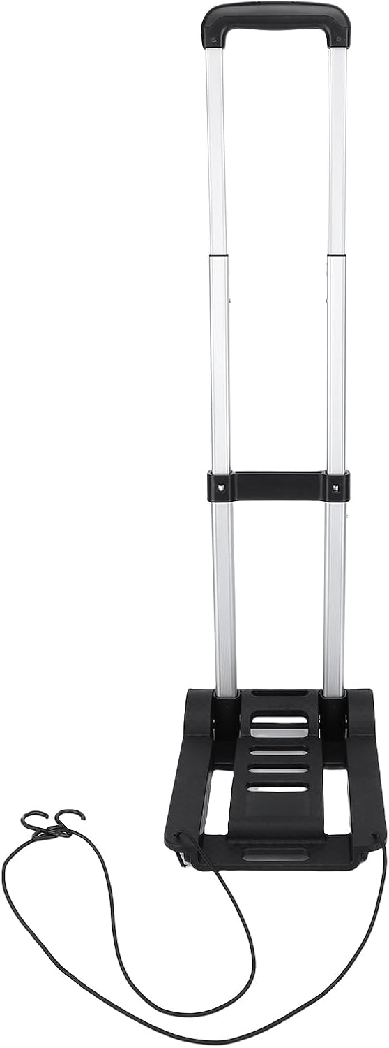 Folding Hand Truck 200lbs 4 Wheel Cart Collapsible Luggage Rolling Cart with Aluminum Frame for Home Office Travel Shopping