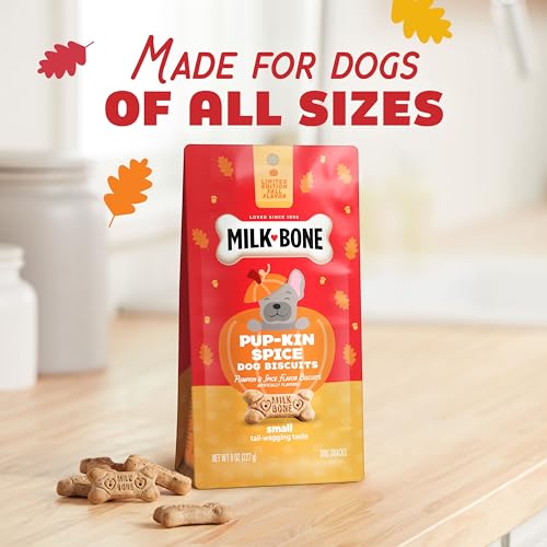 Image of Milk-Bone Limited Edition Pup-kin Spice Flavor Small Biscuit Dog Treats, 8 Ounce (Pack of 2)