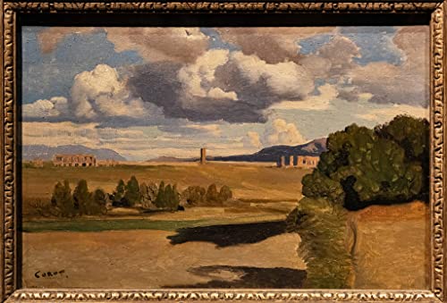 Image sur toile campagne romaine Corot pour habiller un grand mur vide 60x90