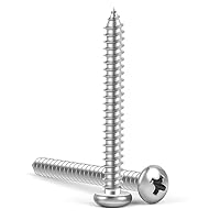 Vista 15 de MewuDecor Tornillos autorroscantes #4 x 1/2" de cabeza redonda Tornillos para chapa metálica y madera, óxido negro, acero inoxidable 304 18-8, 100