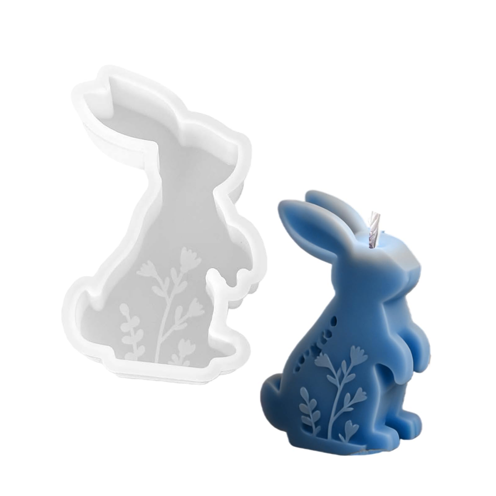 LUCKGONI Flower Hare Silicone Easy Demold Multipurpose Silicone Mould for Epoxy Resin Candle Soap