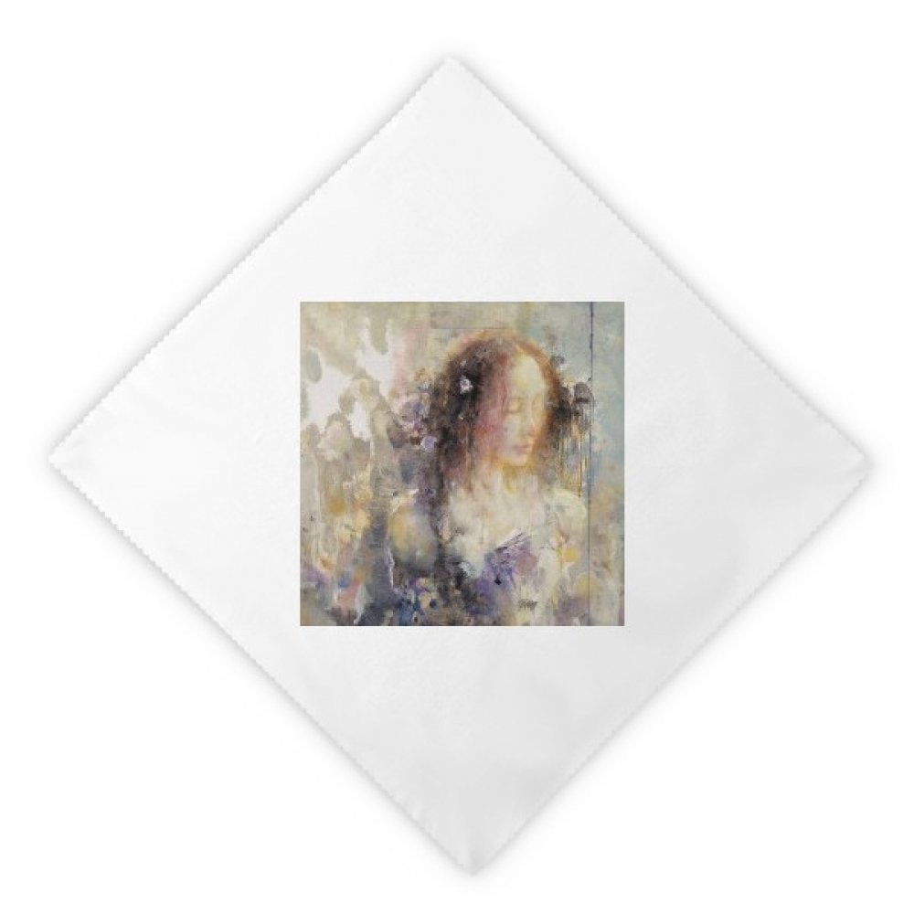 Serviette en tissu dîner peinture à l'huile cadeau original 2Pcs