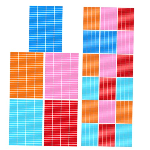 FUNOMOCYA 30枚 入り 書き込み可能 長方形 自己粘着ラベルシール 類用 赤 オレンジ ピンク 青 水色 各 ファイル整理 書類管理向け 手書き対応紙製