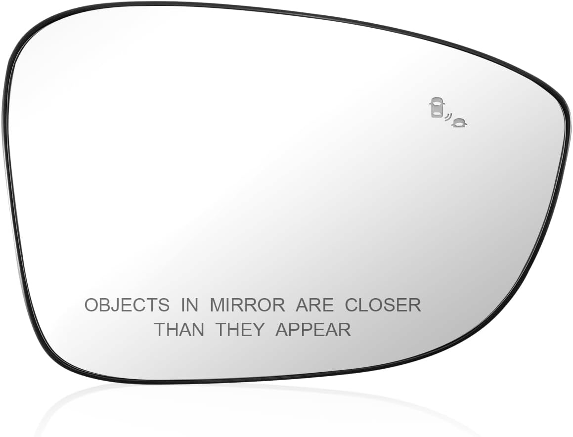 Left Driver Side Mirror Glass with Heated and Blind Spot Fit for Honda Accord 2018 2019 2020 2021 2022 2023 2024 2025, Replace 76253-TVA-A21