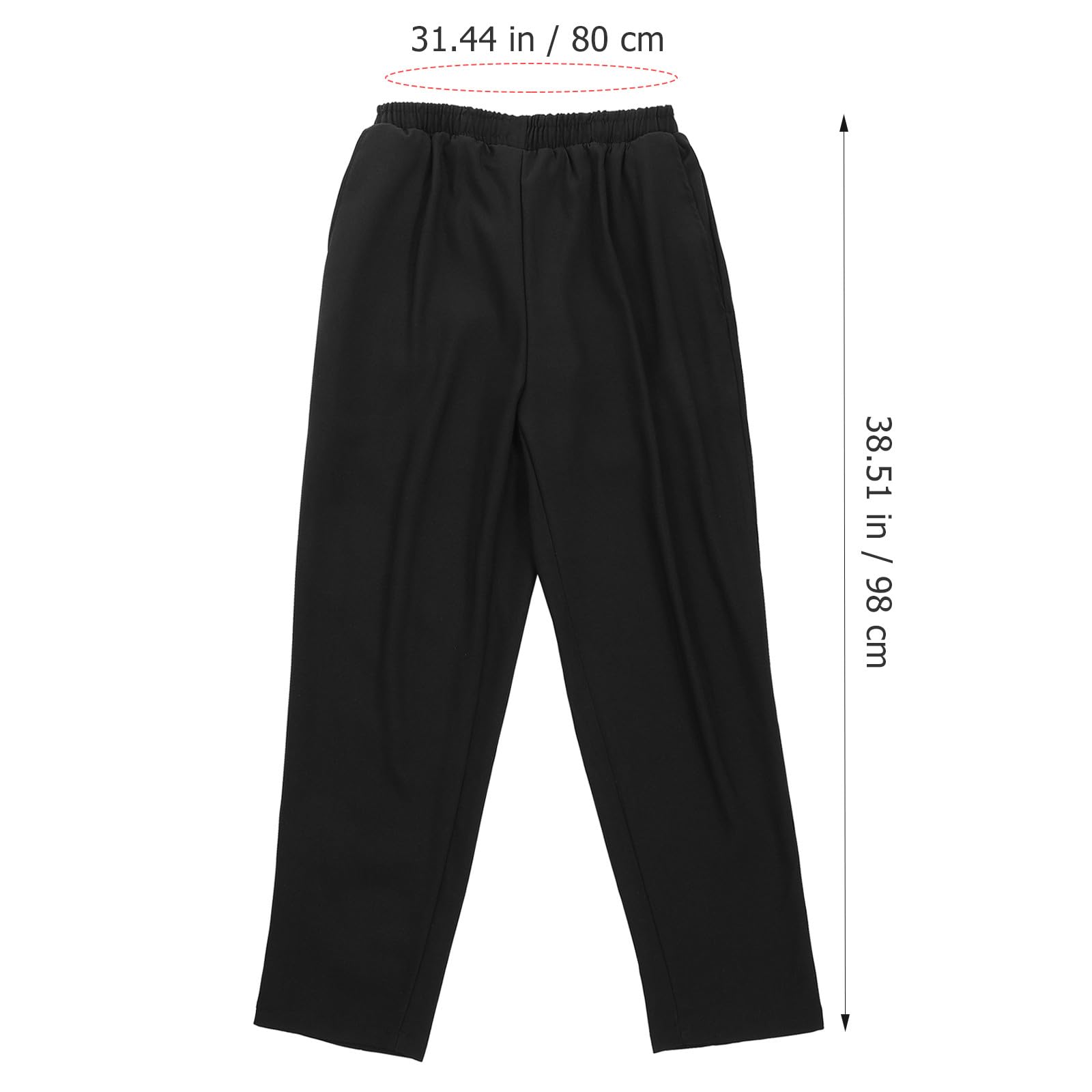 Adorainbow Pantalon Cuisine Noir pour Chef en Polyester-Coton Respirant et Facile à Laver, pour Hôtel et Restaurant, Taille M Confortable et Résistante
