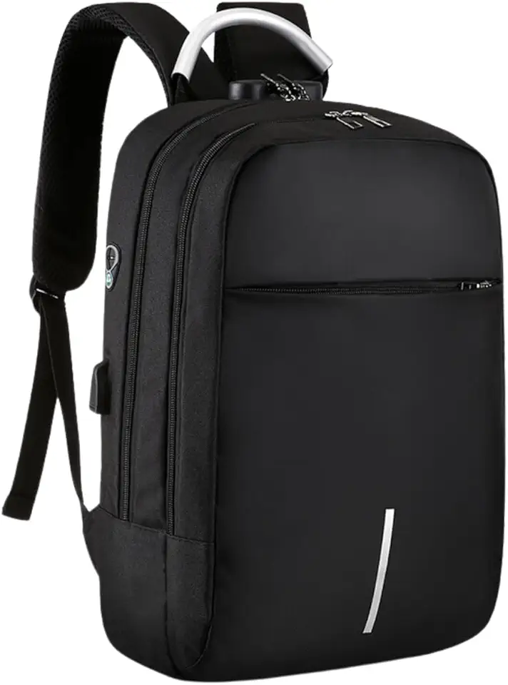 Mochila Executiva Impermeável Usb Senha Resistente Compacta (Preto)