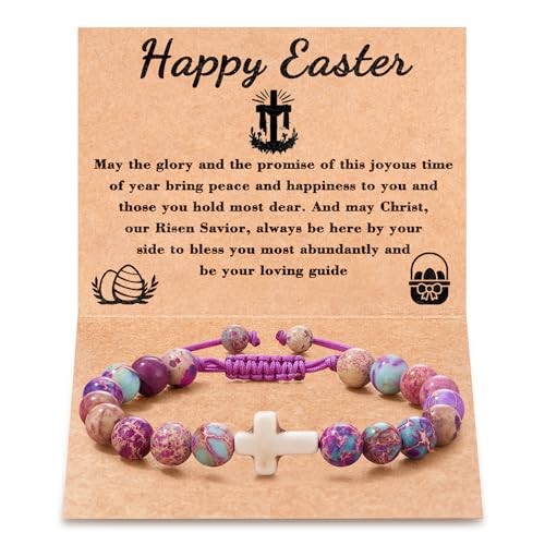 Tarsus Easter Basket Stuffers for Teens/Girls/Boys/Kids, Cross Bracelet Baptism Communion Confirmation Christian Jewelry Gifts