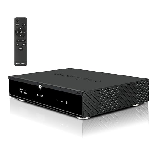 GUSTARD DAC-X30 HiFi Network Streaming DAC: 4X ES9039SPRO PCM768kHz DSD512 Full Balanced MQA DAC, USB/LAN/OPT/COAX/AES/2* IIS/Clock inputs to RCA/XLR D/A Converter support 12V Trigger (Black)