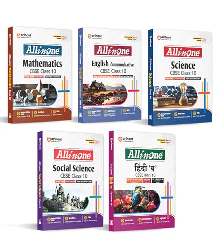 Image of Arihant All In One Science, Social Science, Mathematics, English Communication, Hindi B Class 10th Based On NCERT For CBSE Exams 2025-26 (Set of 5 Books)