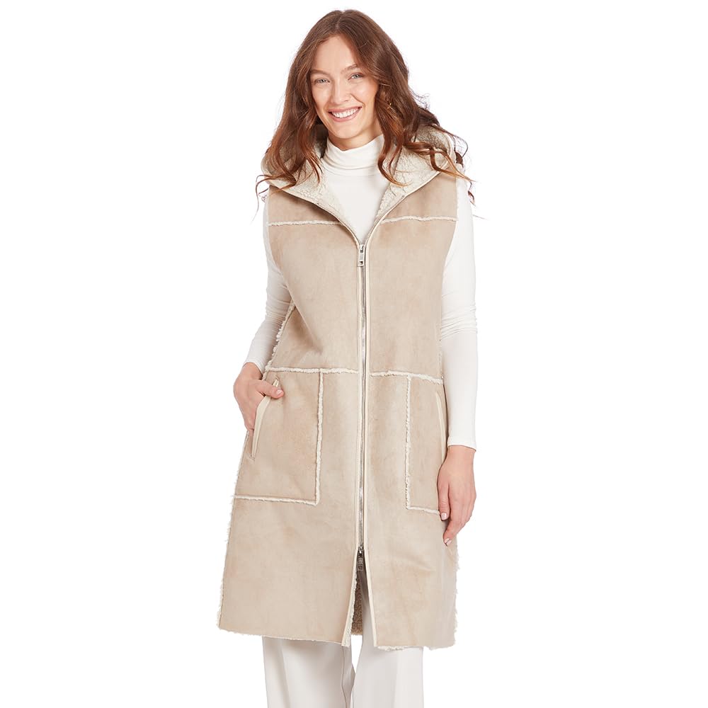 Frye Women's Long Faux Shearling Vest