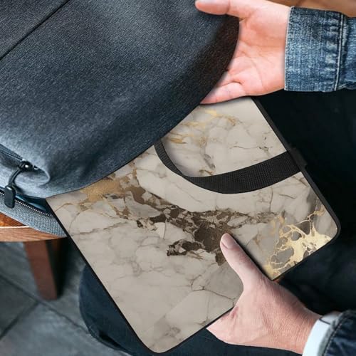 Bolso de hombro para laptop con diseño mármol dorado miniatura 2