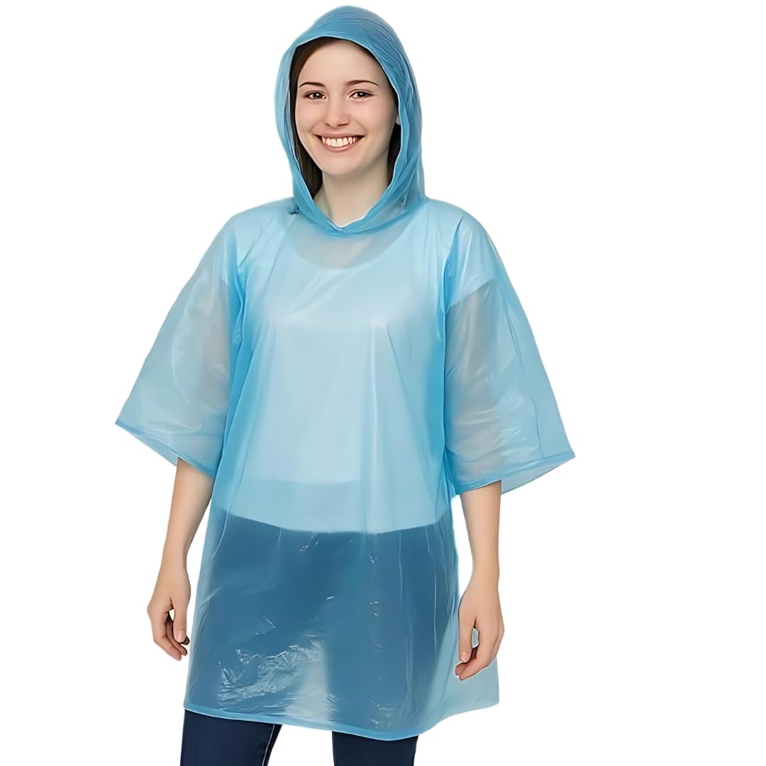 g.fidel Emergency Rain Poncho, Waterproof Raincoat with Hood, Lightweight, Portable, Unisex One Size, Pack of 3-picture-53