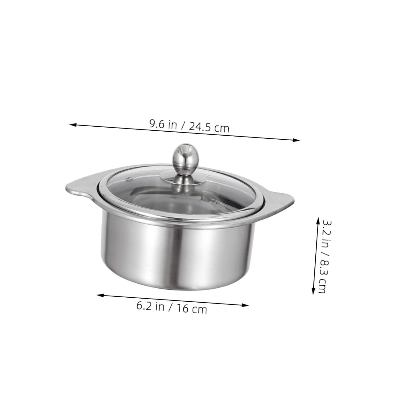 HOMOCONO Electric Hot Pot Divider 16cm Stainless Steel Pot Divided Pan for Shabu Pot Inducti