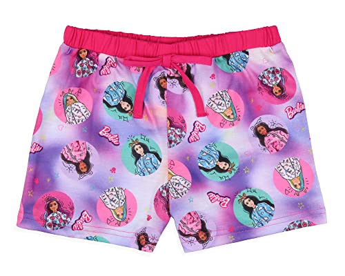 INTIMO Barbie Girls' Together We Shine Characters Sketch Sleep Pajama Set Shorts4