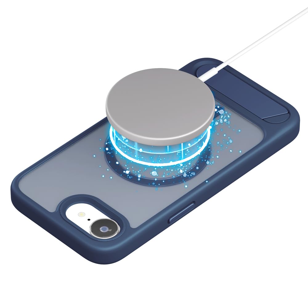 iPhone17e / iPhone16e 用 MagSafe対応 スタンド付ハイブリッドケース マットネイビー PG-25KMH12NV