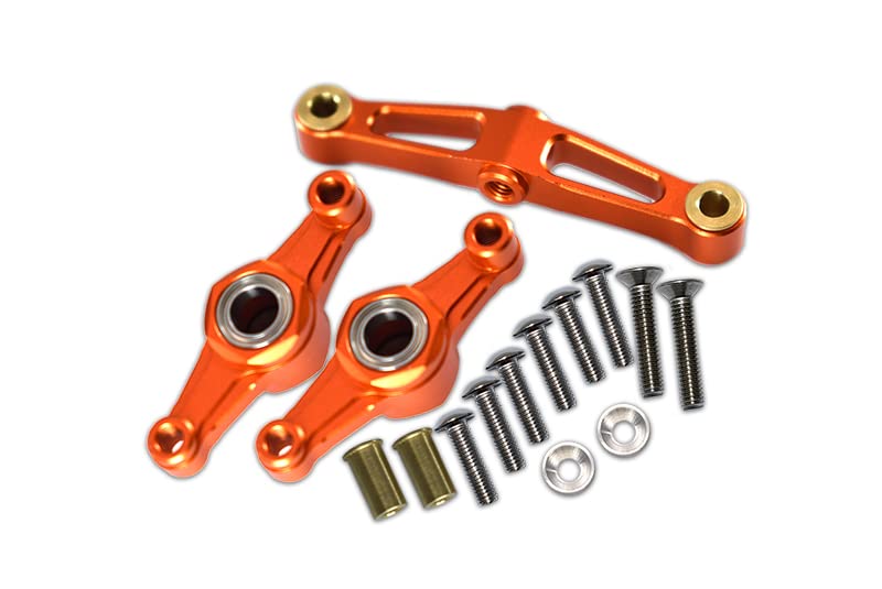 GPM for Tamiya TT-02 Upgrade Parts Aluminum Steering Assembly with Bearing - 1 Set Orange