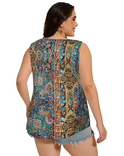 Image of Women Plus Size Tank Top Casual Summer Tops Loose Fit Sleeveless T Shirts Trendy Crewneck Tunic Tees 2026