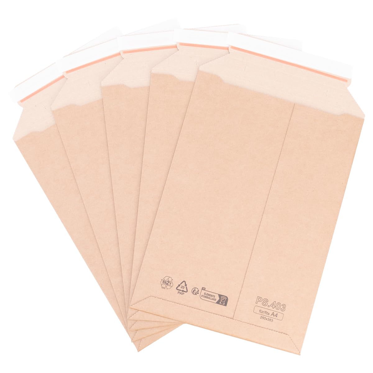 verpacking buste di spedizione in cartone ondulato 250 x 353 mm - A4 marroni [dimensione e quantità a scelta] busta da spedizione in cartone autoadesiva 200 pezzi