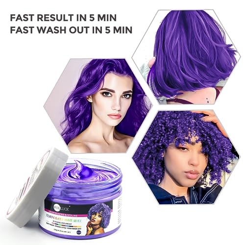 VOLLUCK Tinta de cabelo temporária para tintura de cabelo roxo kit de coloração de cabelo inclui cap