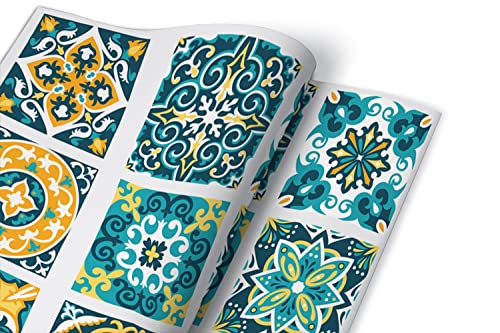 Pegatina para cómoda de salón con estampado de azulejos 3