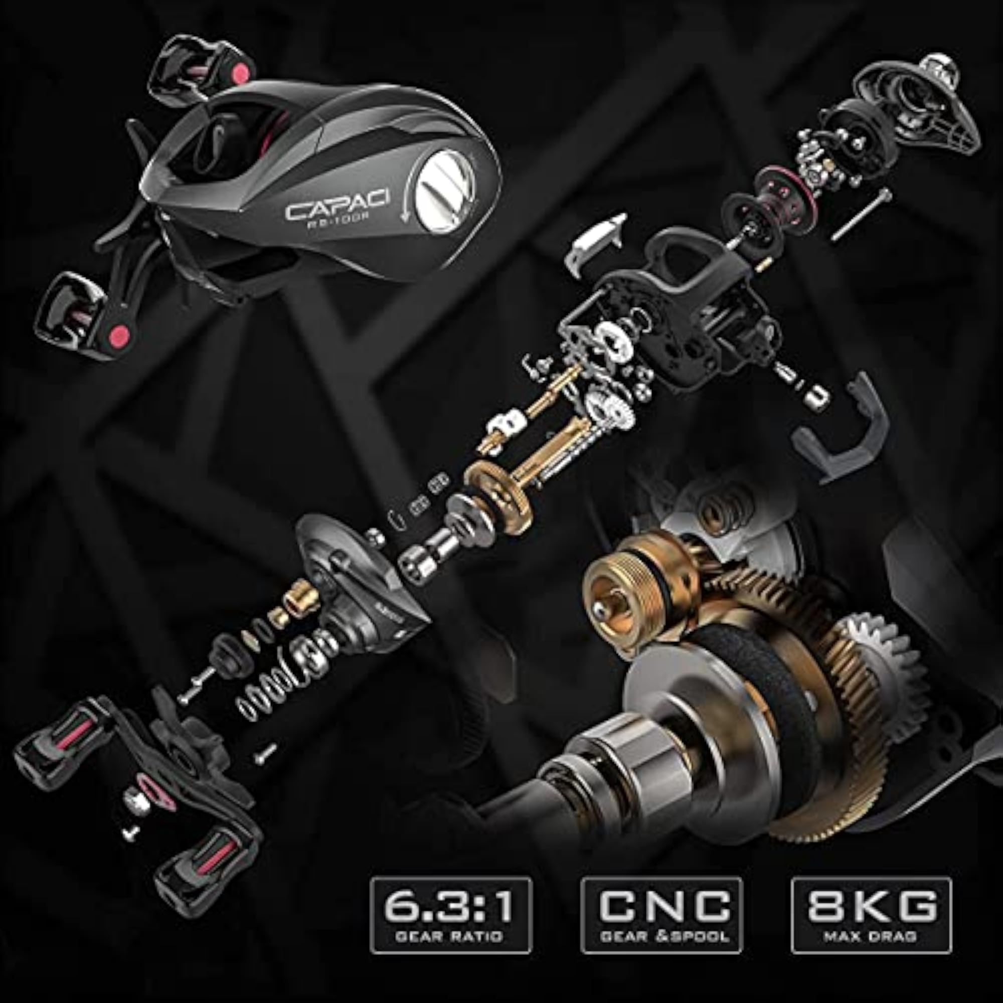 4-Piece Spinning/Casting Fishing Rod and Reel Combo