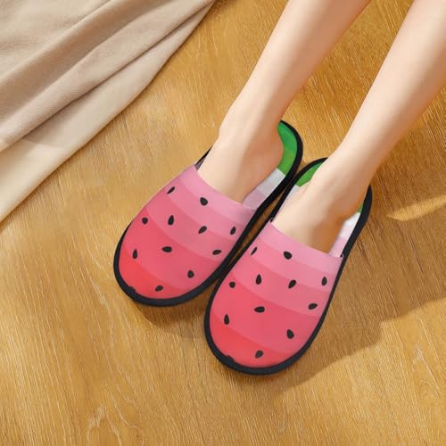 Watermelon Print House Slippers For Women And Men,Soft Slippers With Memory Foam,Non-Slip Indoor Home Shoes4