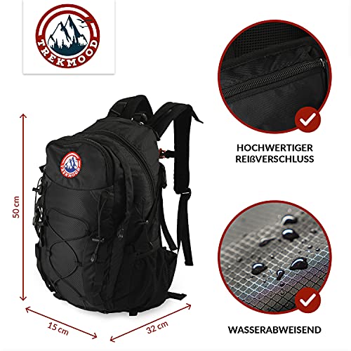 TREKMOOD Hiking Backpack (40L) - Outdoor Backpack with Water Bottle & Rain Cover - Travel Backpack for Men and Women with Multiple Compartments for Storing - Image 5
