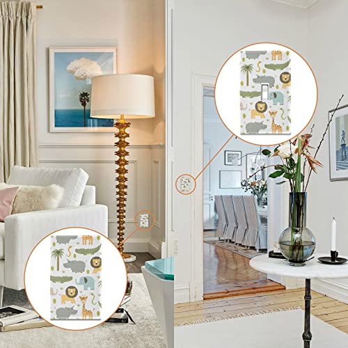 Pfrewn G278540008P704C745S1599 Wild Animals Zoo Toggle Light Switch Wall Plate Electrical Outlet Cover Size 1 Gang 2.9 Inch X 4.6 Inch Kids Decorative Nursery Teen Toddler Room Bedroom Bathroom Decor thumb #5