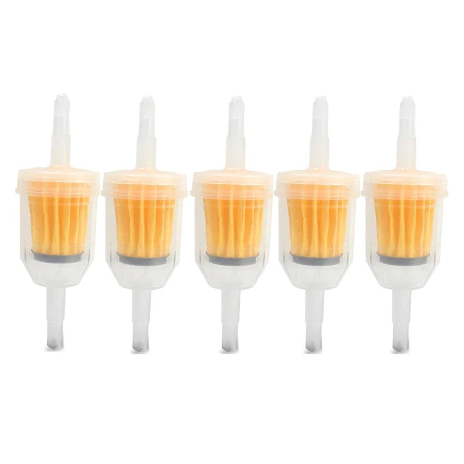 Universeller Inline-Kraftstofffilter, 6–8 mm for Rasenmäher/Motorräder | Inline-Benzinfilter for kleine Motoren. Passend for 6–8 mm Schläuche. for ATVs, Motorräder, Rasenmäher.(5pcs)