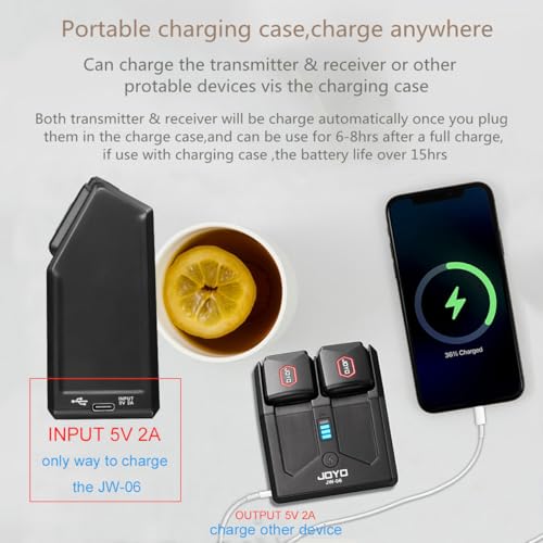 Sunyin 5.8Ghz Mini Wireless Guitar System With Portable Charging Case Wireless Transmitter And Receiver 4 Working Channel For Electric Guitar Digital Wind Instrument Wireless System A Inch Square Mini Device thumb #5