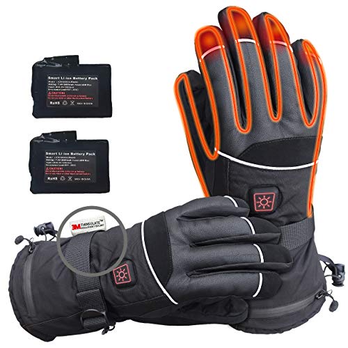 CREATRILL Heated Gloves Men Women w/Rechargeable 7.4V Batteries for Motorcycle Cycling Riding Hunting